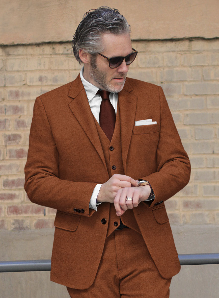 Melange Rust Tweed Jacket – StudioSuits - Main Image