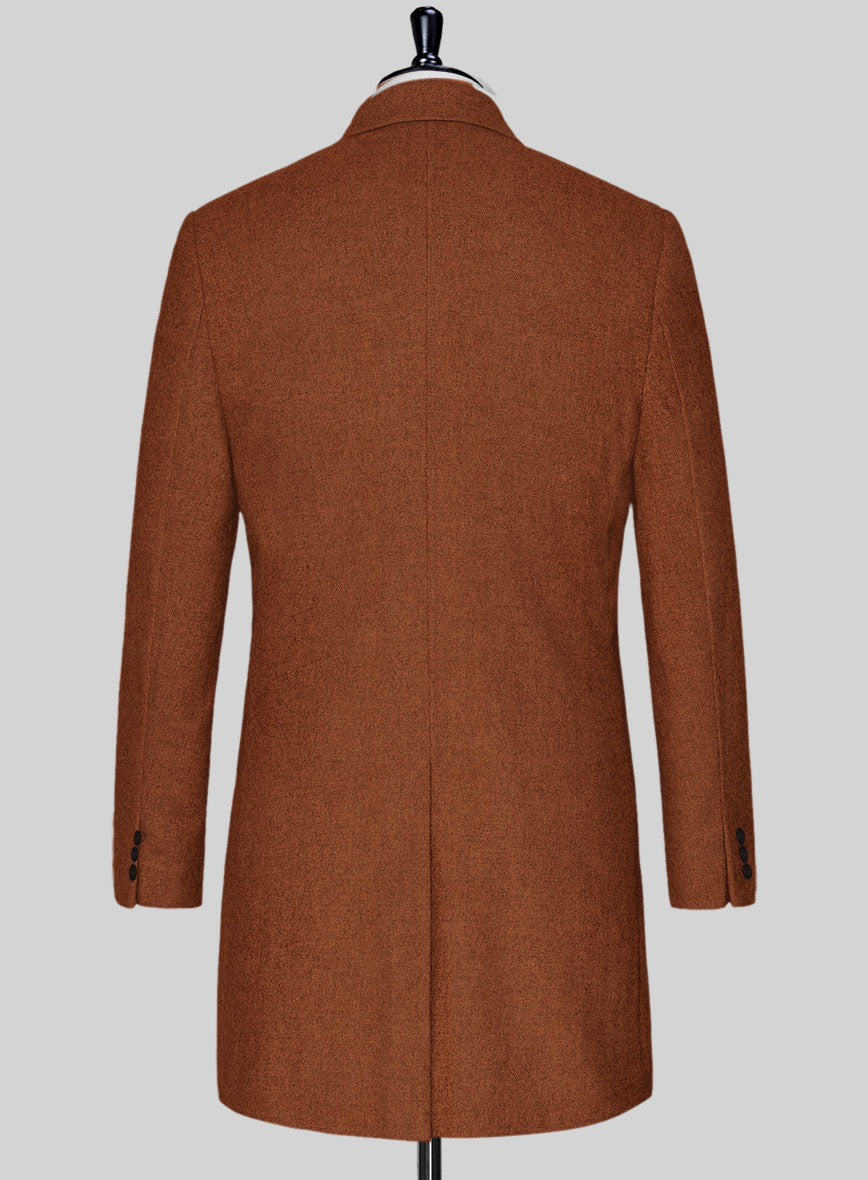 Melange Rust Tweed Overcoat - StudioSuits