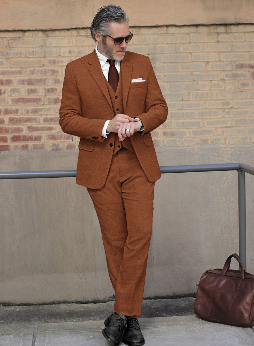 Melange Rust Tweed Suit - StudioSuits