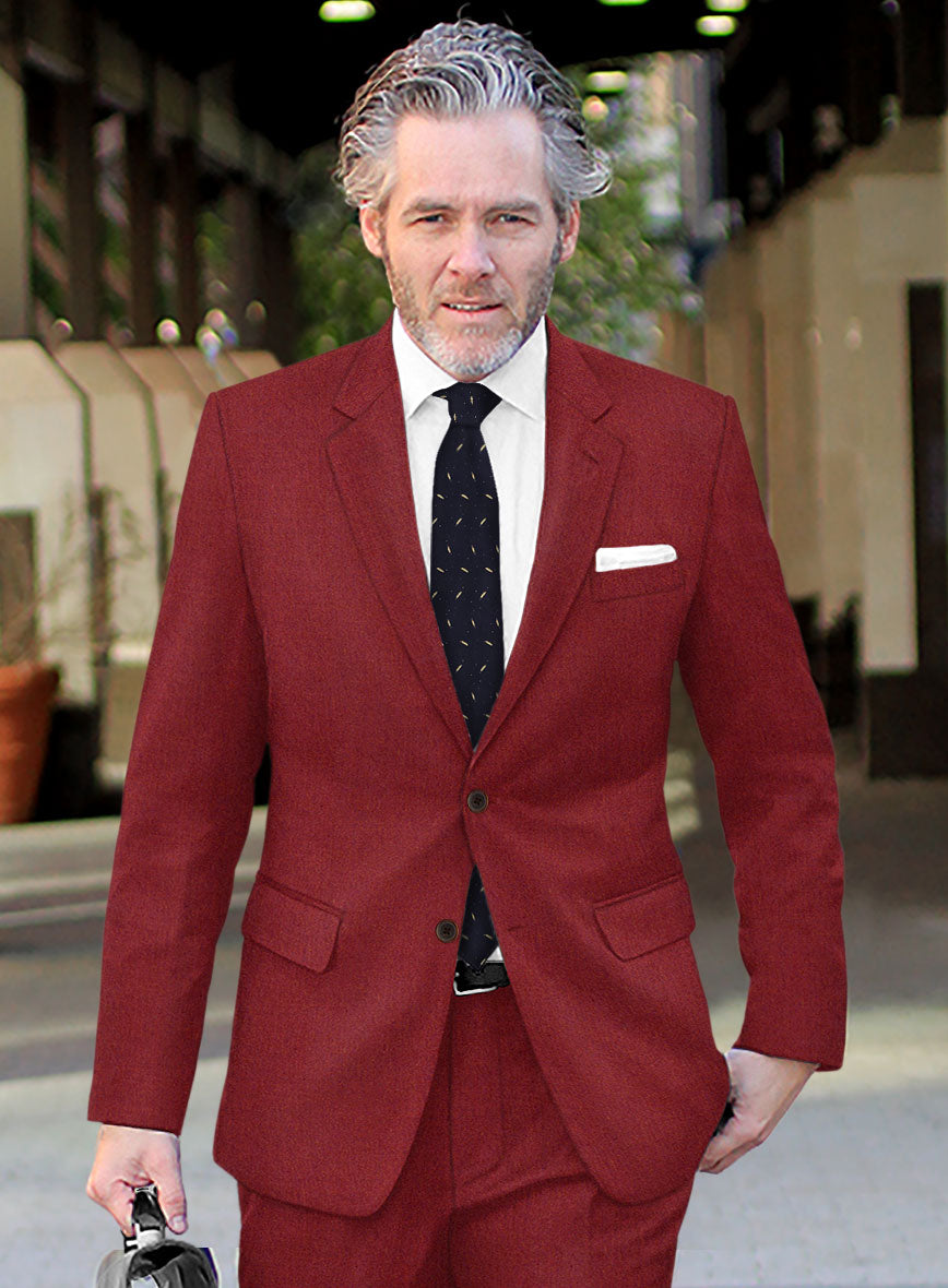 Melange Titan Red Tweed Suit - StudioSuits