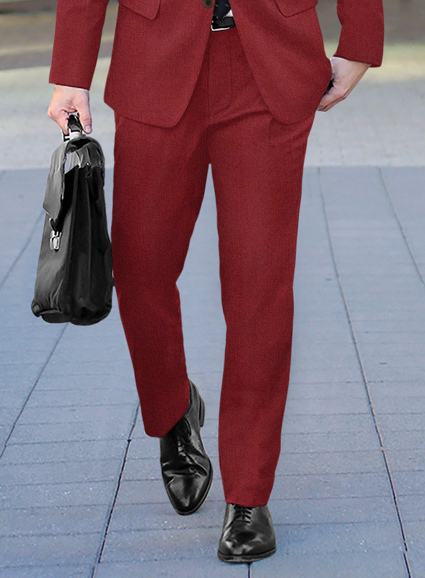 Melange Titan Red Tweed Pants - StudioSuits