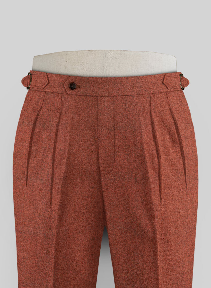 Melange Titan Rust Highland Tweed Trousers - StudioSuits