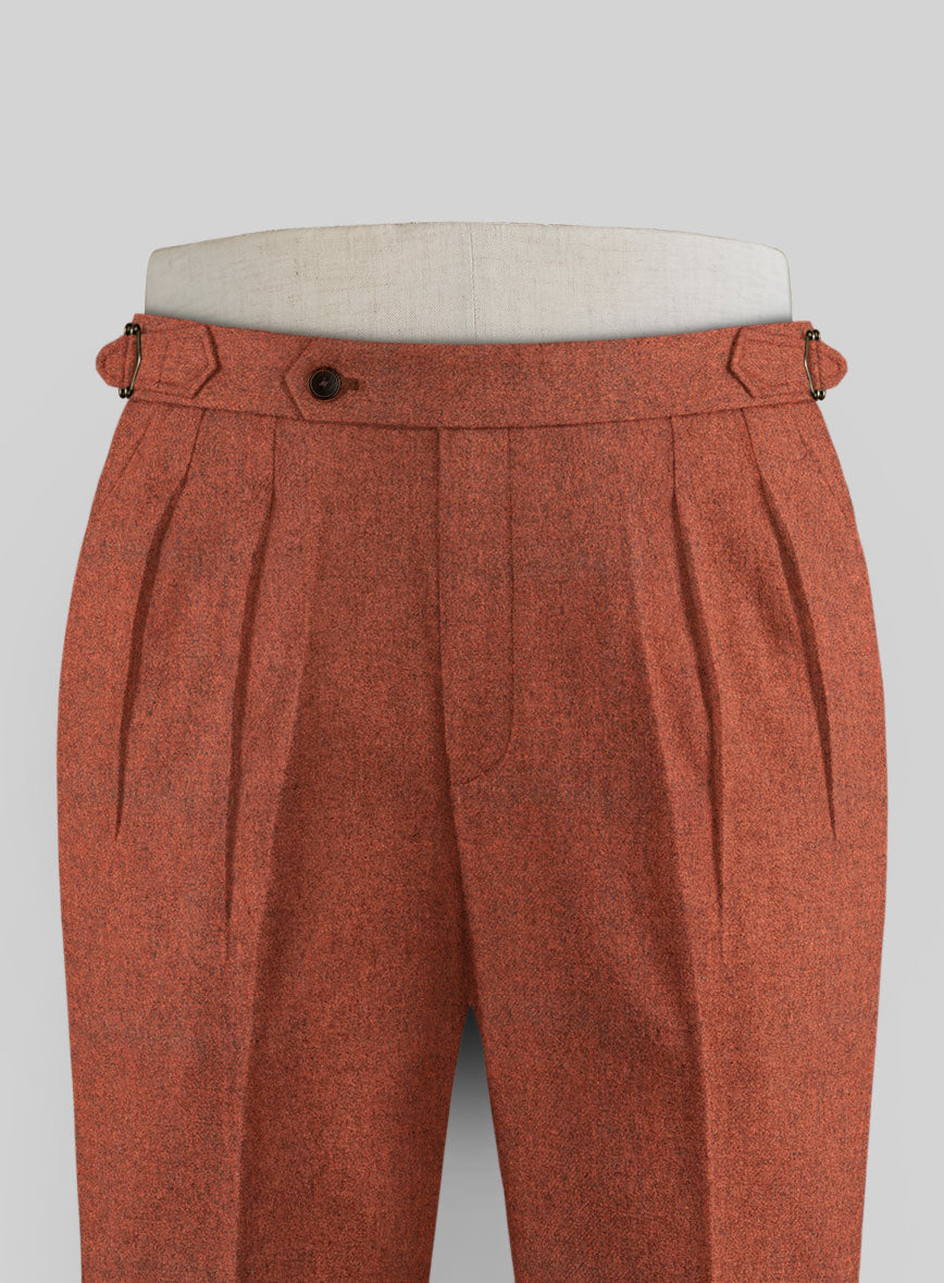 Melange Titan Rust Highland Tweed Trousers - StudioSuits
