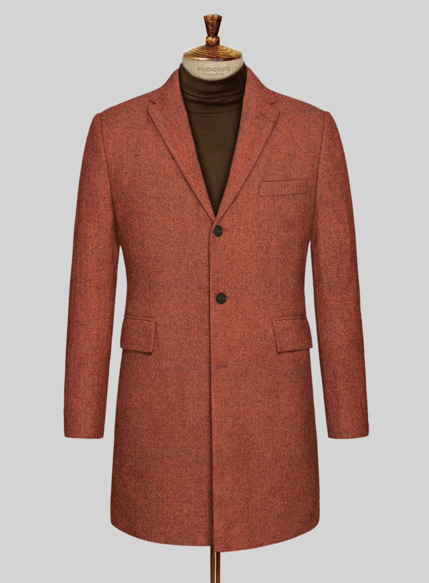 Rust Tweed Melange Titan Rust Tweed Overcoat – StudioSuits