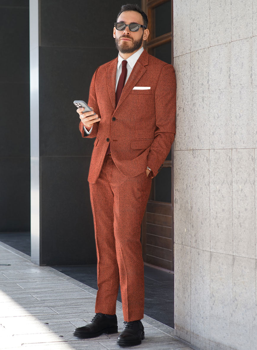 Melange Titan Rust Tweed Suit - StudioSuits