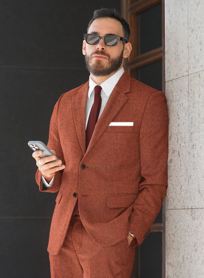 Melange Titan Rust Tweed Suit - StudioSuits