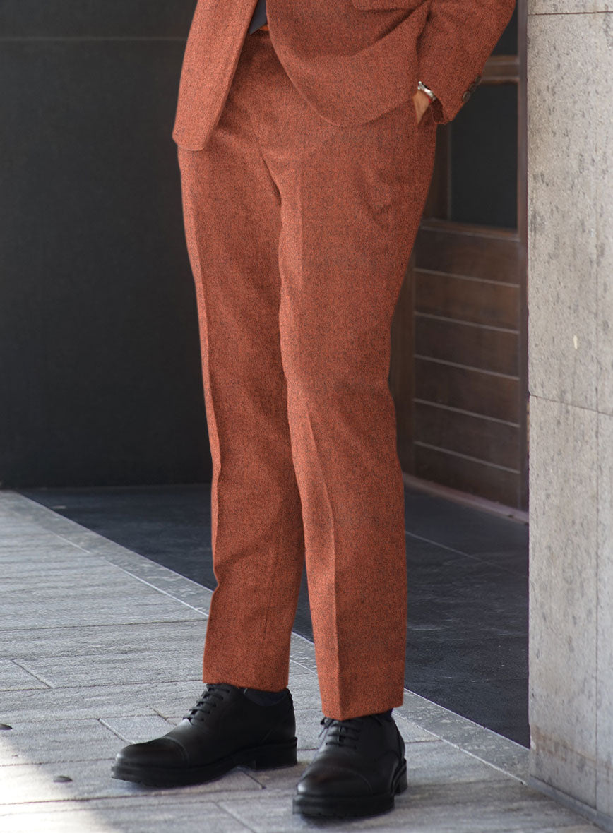 Melange Titan Rust Tweed Pants - StudioSuits