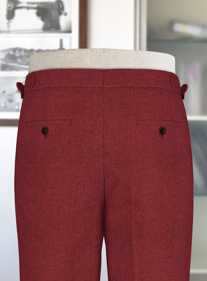 Melange Titan Red Highland Tweed Trousers - StudioSuits