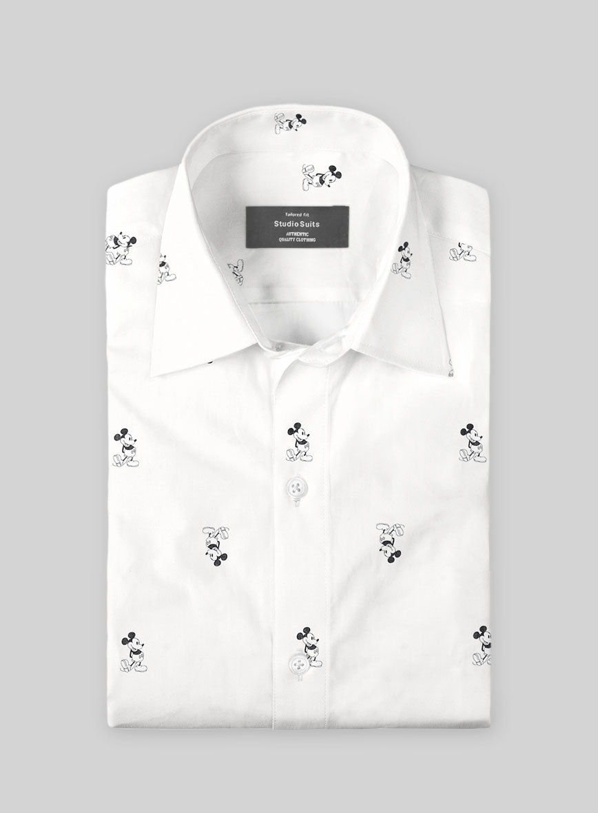 Mickey Motif Cotton Shirt - StudioSuits