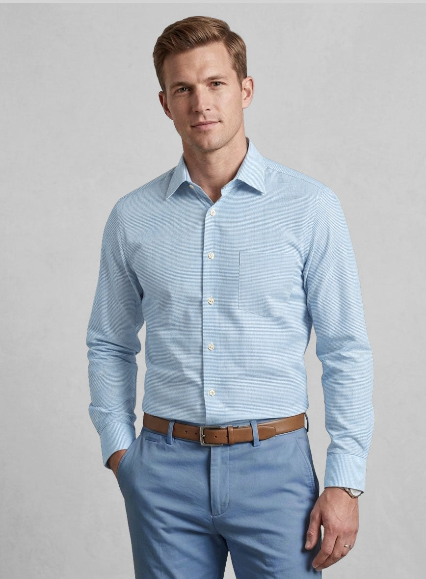 Micro Crest Cotton Shirt - StudioSuits