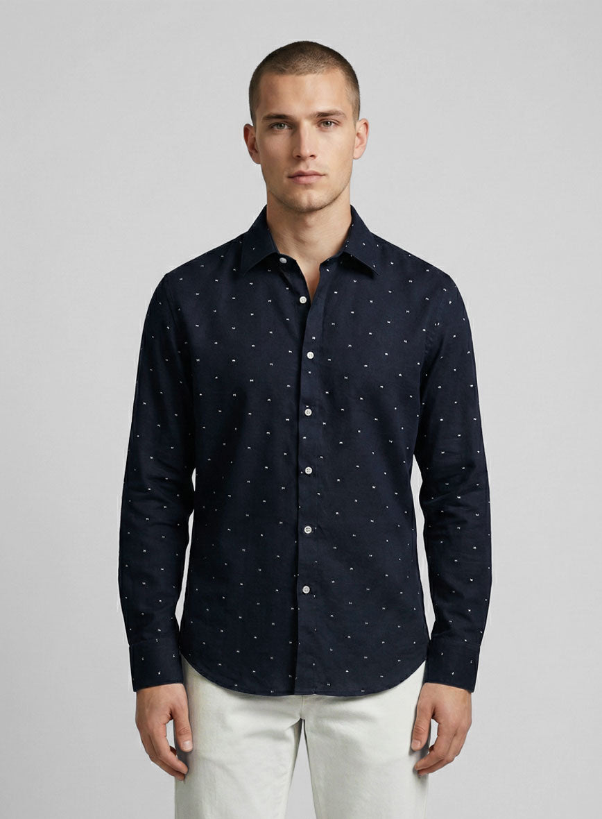 Micro Cross Flag Cotton Shirt - StudioSuits