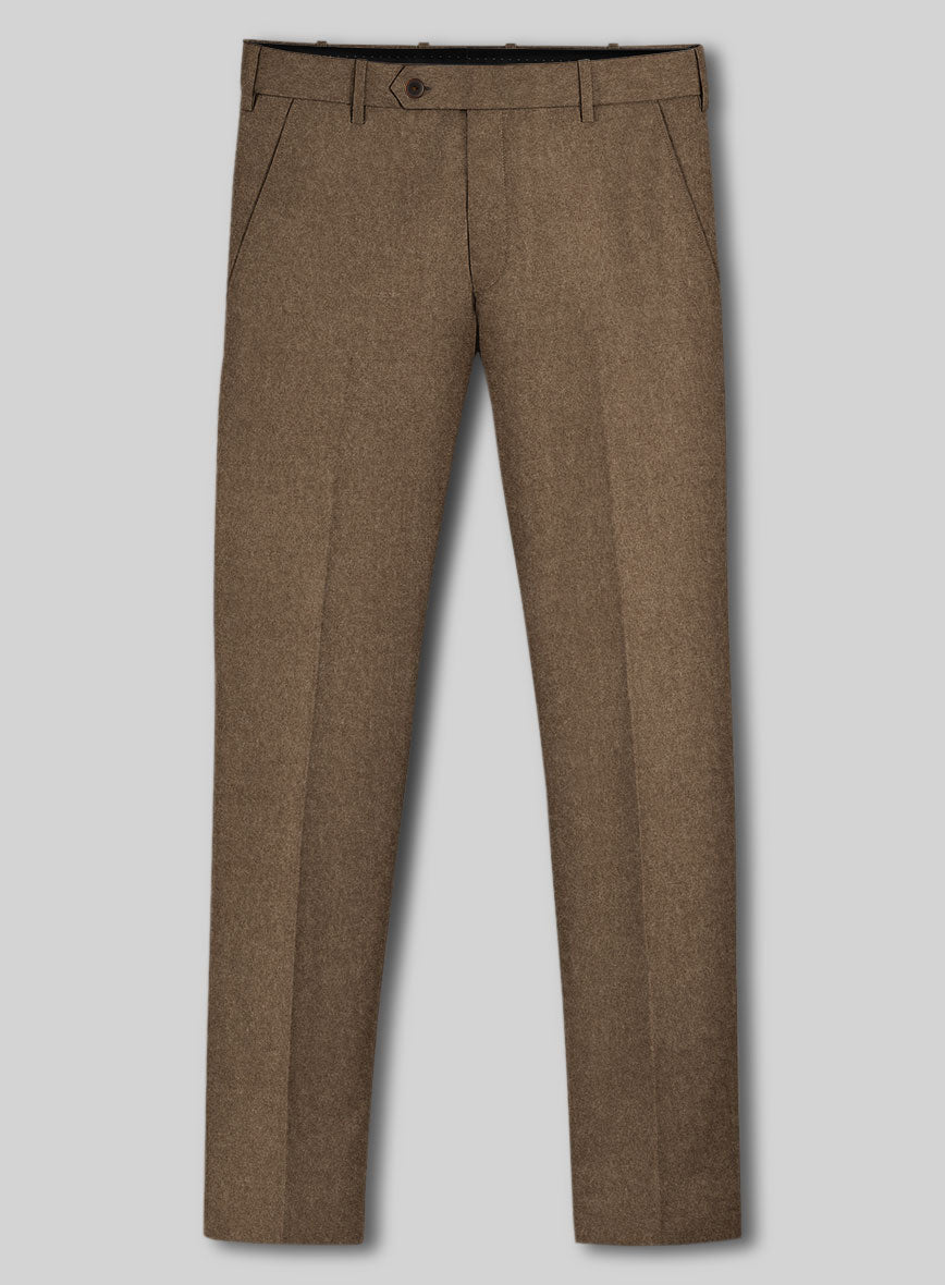 Mid Brown Flannel Wool Suit - StudioSuits