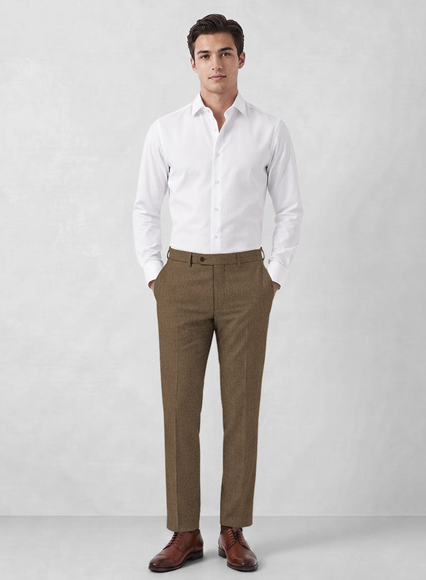 Mid Brown Flannel Wool Suit - StudioSuits