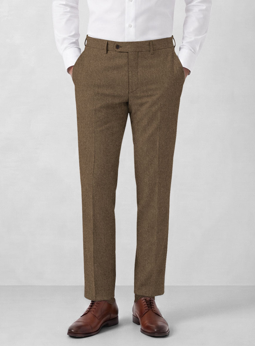 Mid Brown Flannel Wool Suit - StudioSuits
