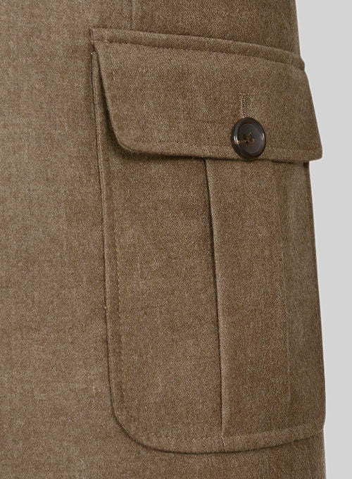 Mid Brown Flannel Wool Danish Style Sports Coat - StudioSuits
