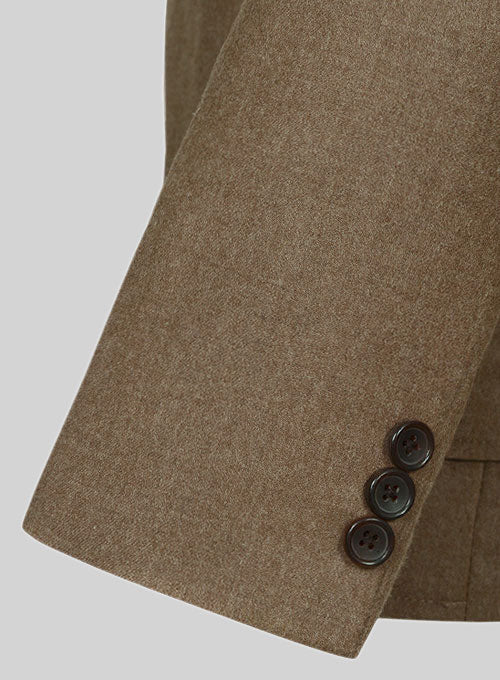 Mid Brown Flannel Wool Danish Style Sports Coat - StudioSuits