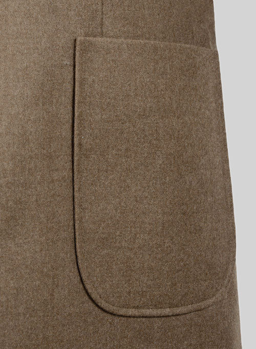 Mid Brown Flannel Wool Breezer Style Jacket - StudioSuits