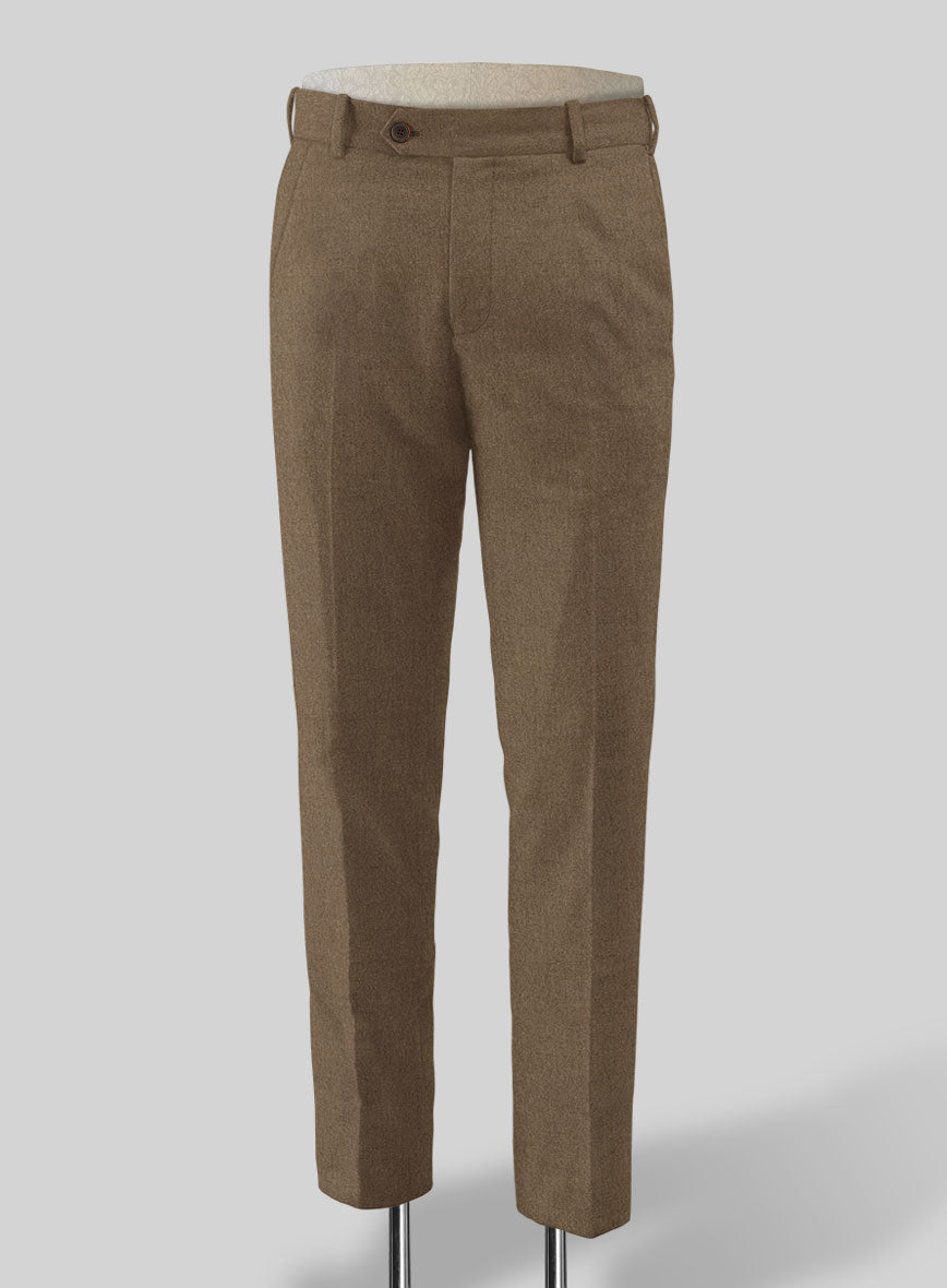 Mid Brown Flannel Wool Pants – StudioSuits