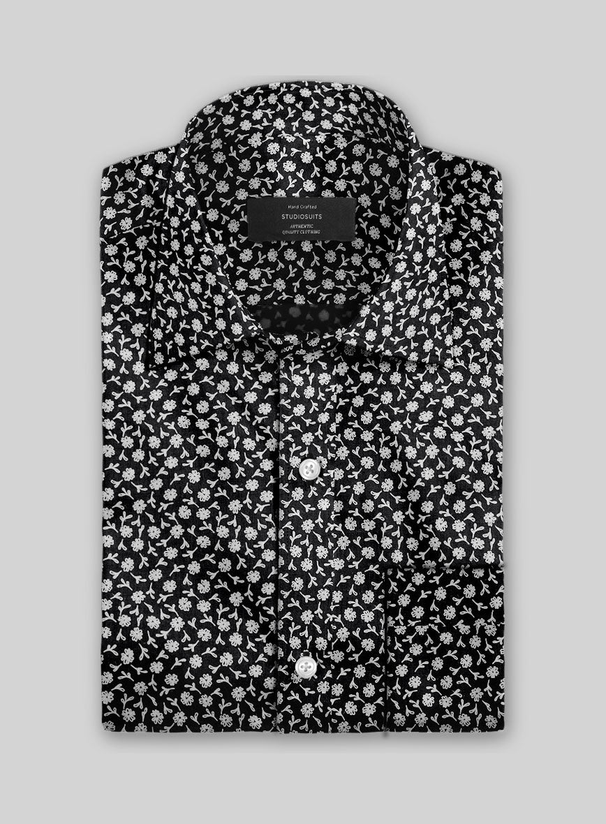 Midnight Flora Cotton Lycra Shirt - StudioSuits