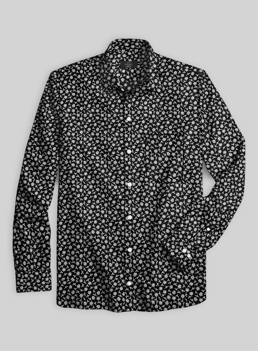 Midnight Flora Cotton Lycra Shirt - StudioSuits
