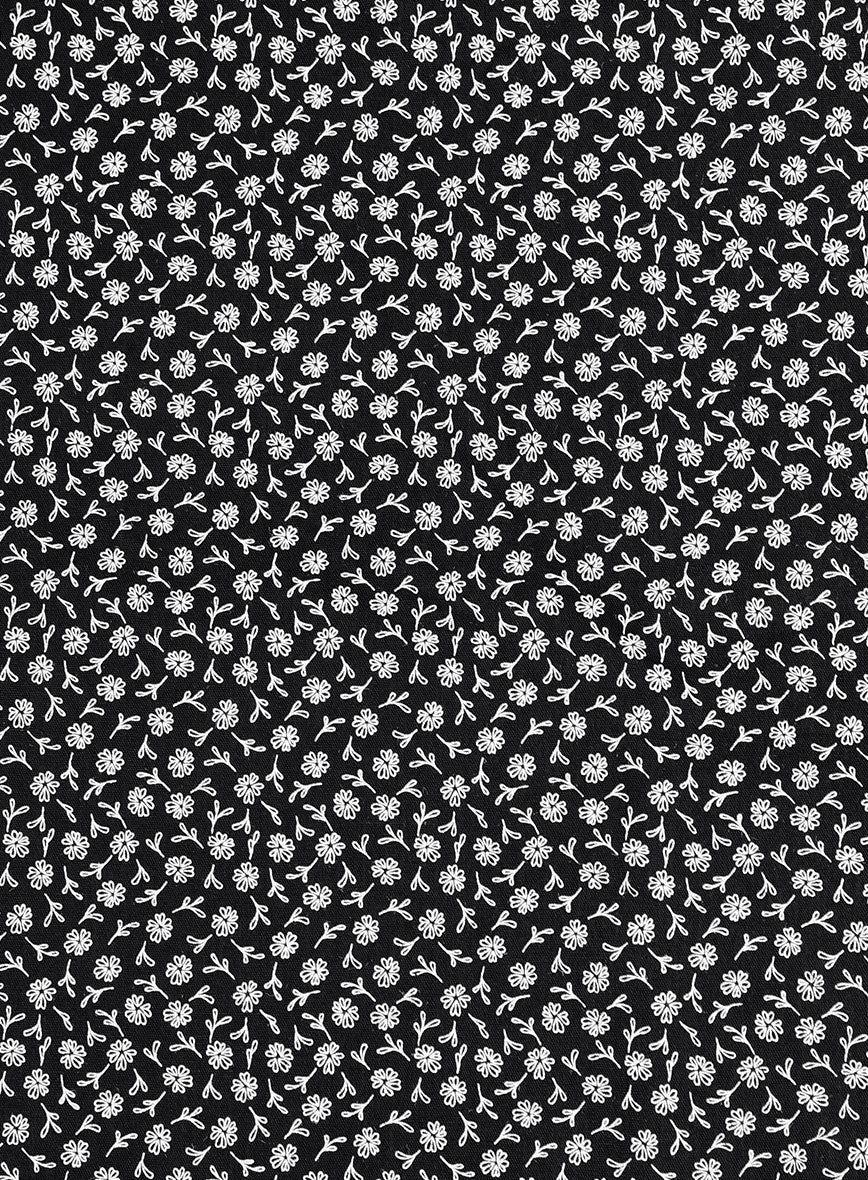 Midnight Flora Cotton Lycra Shirt - StudioSuits