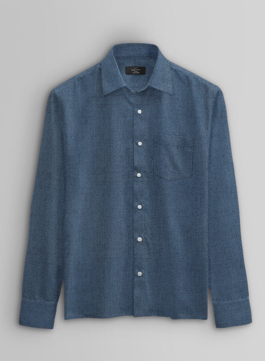 Midnight Microcheck Cotton Shirt - StudioSuits