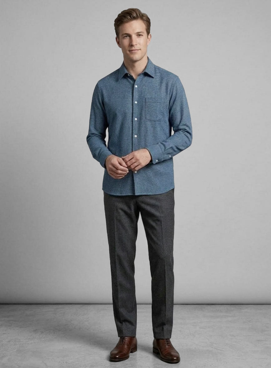 Midnight Microcheck Cotton Shirt - StudioSuits
