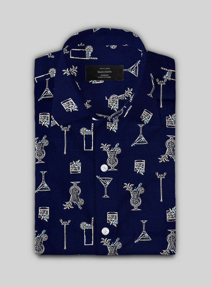 Midnight Pour Cotton Lycra Shirt - StudioSuits