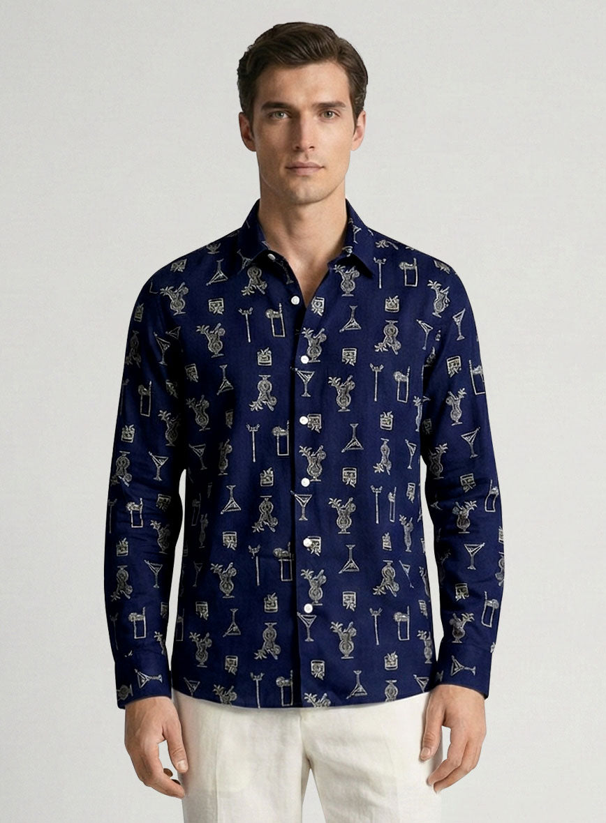 Midnight Pour Cotton Lycra Shirt - StudioSuits