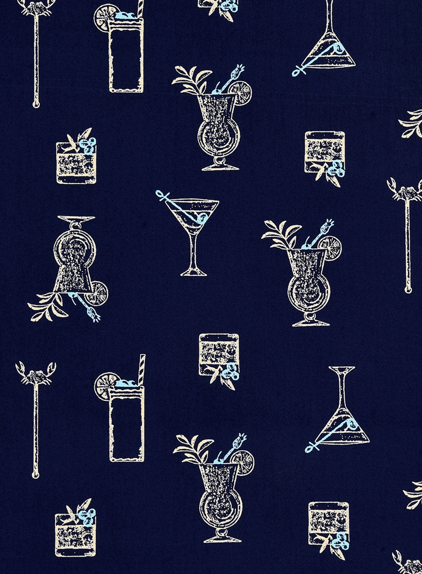 Midnight Pour Cotton Lycra Shirt - StudioSuits