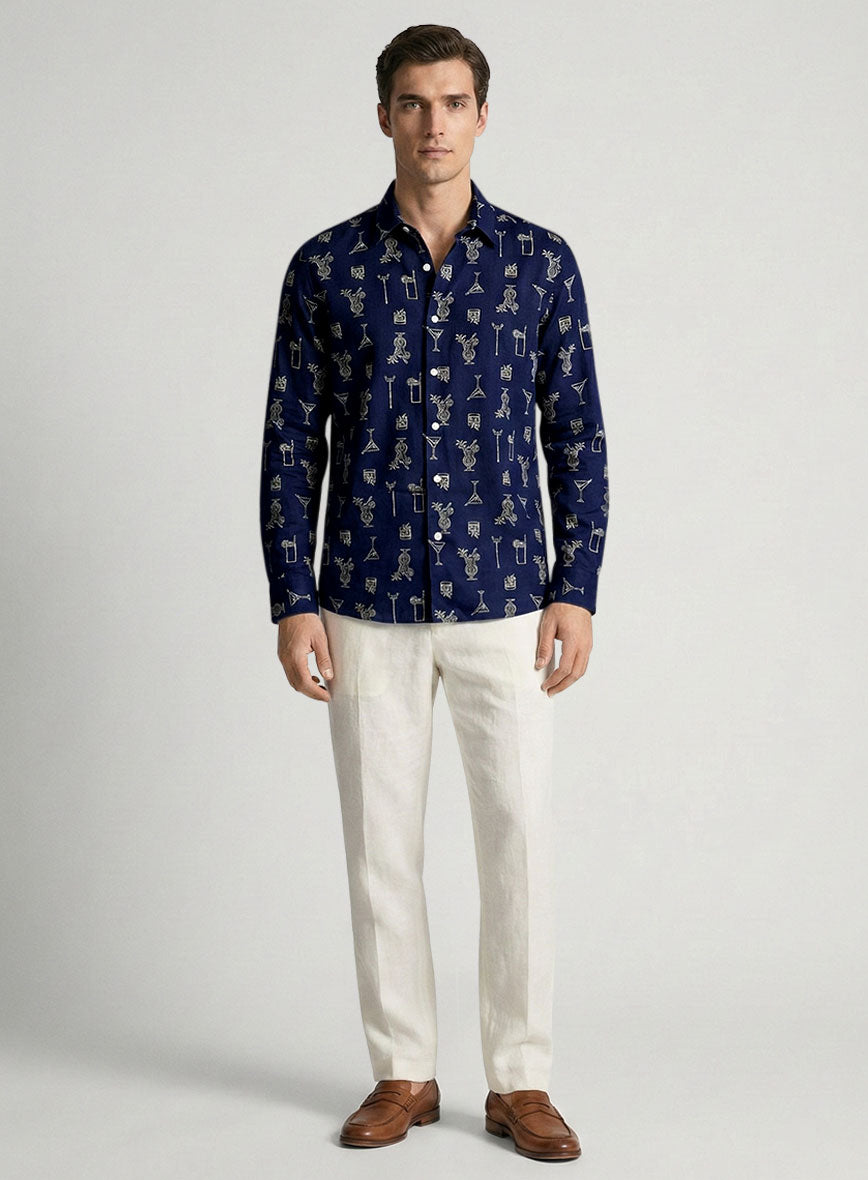 Midnight Pour Cotton Lycra Shirt - StudioSuits