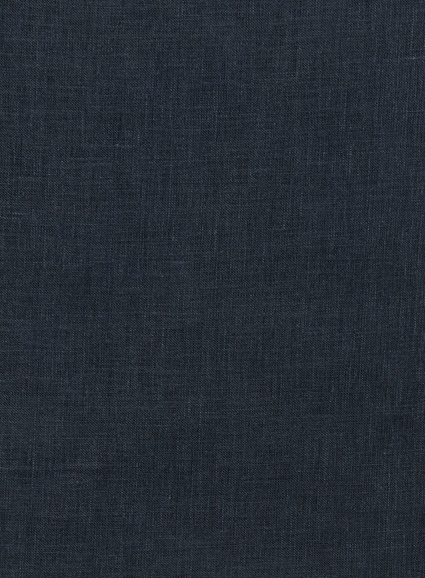Midnight Tide Pure Linen Shirt - StudioSuits