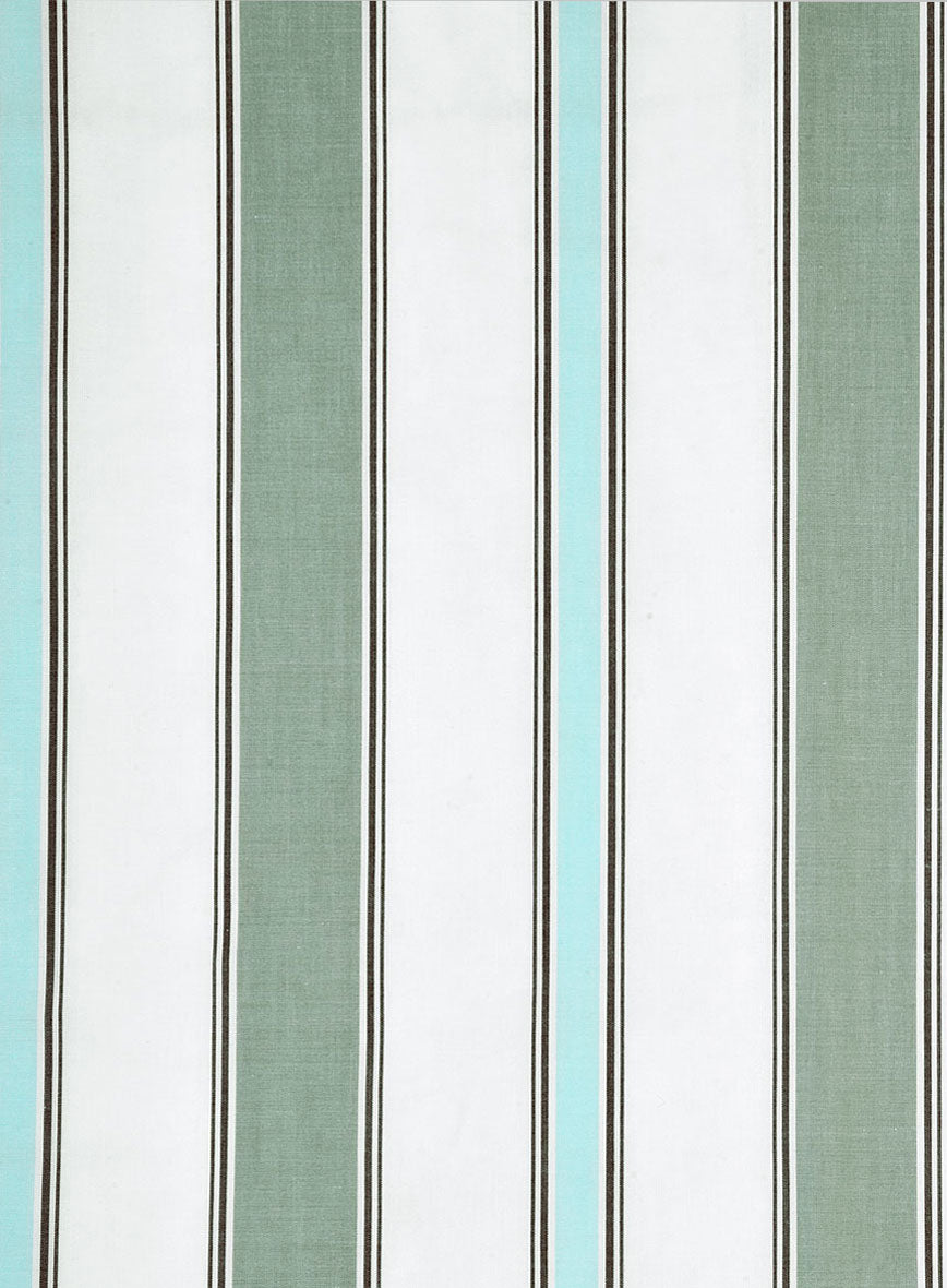 Mint Grove Stripe Cotton Shirt - StudioSuits