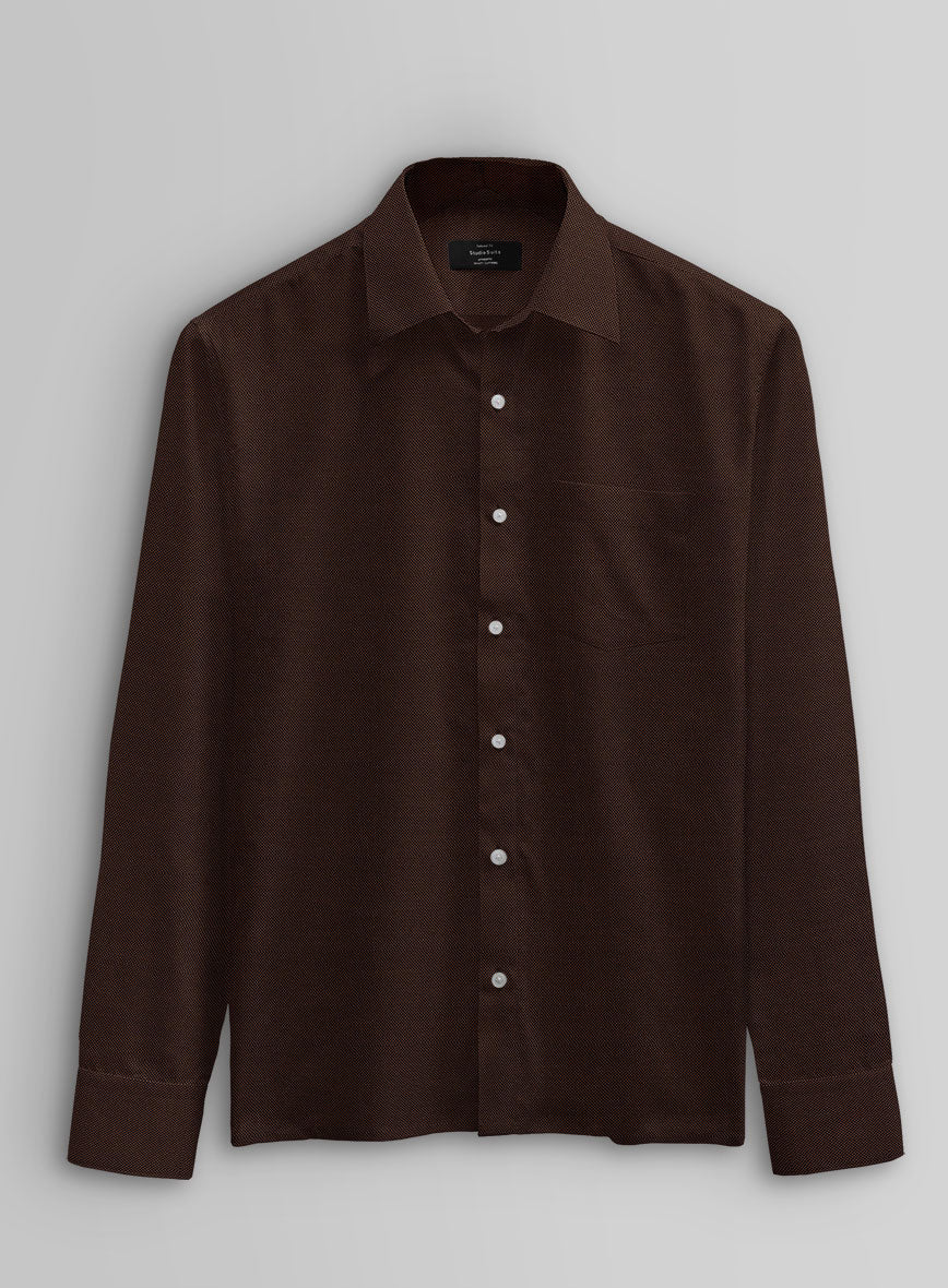 Mocha Dobby Cotton Shirt - StudioSuits