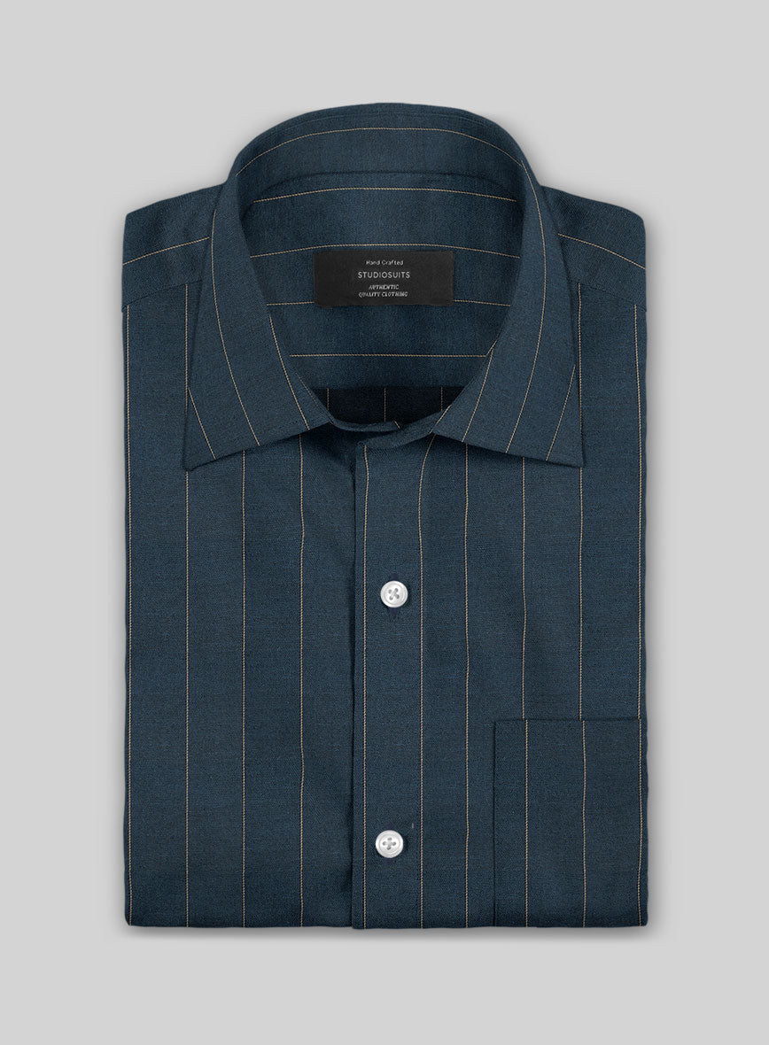 Monarch Pinstripe Cotton Shirt - StudioSuits
