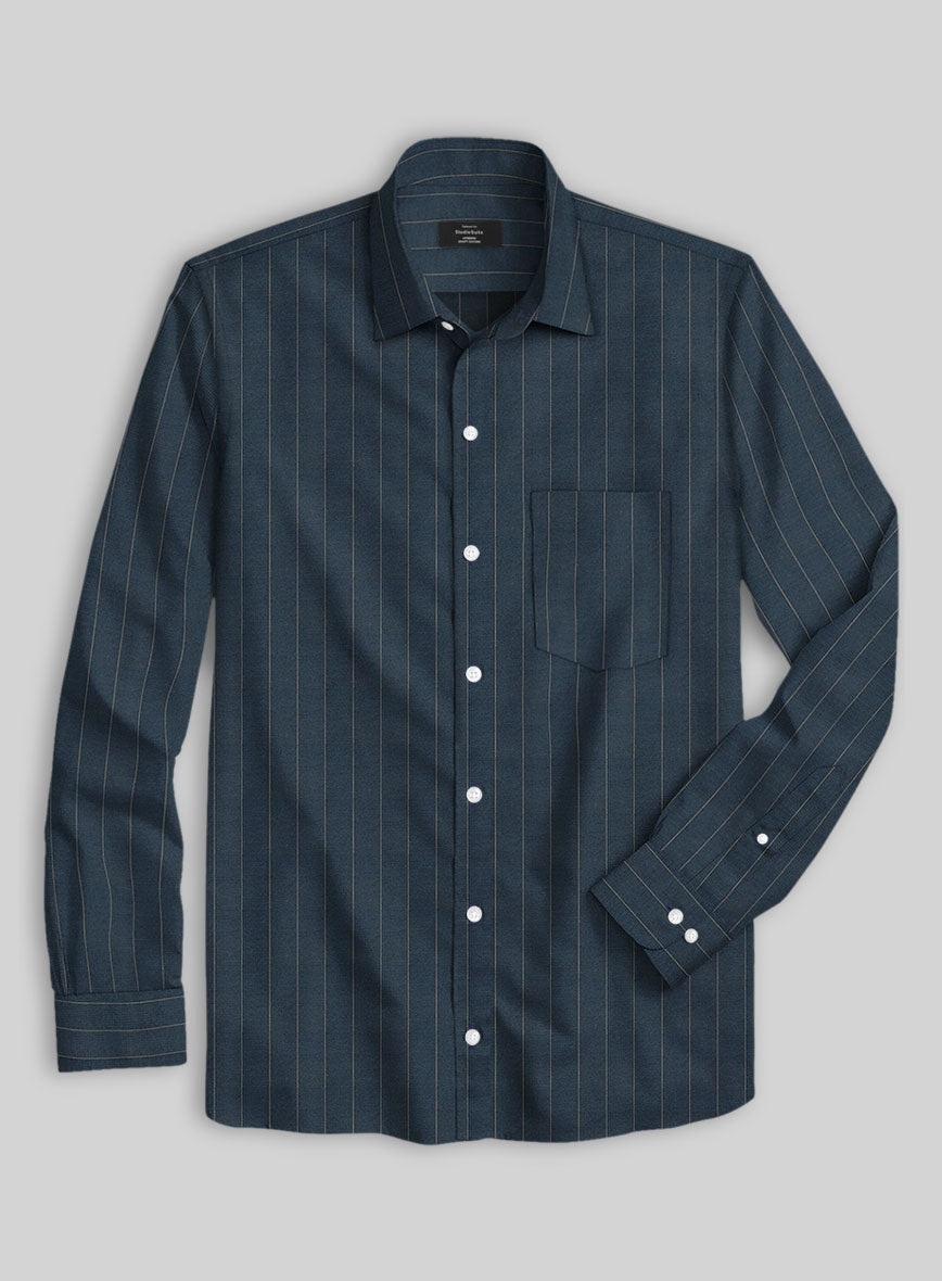 Monarch Pinstripe Cotton Shirt - StudioSuits