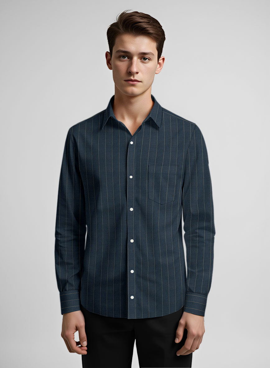 Monarch Pinstripe Cotton Shirt - StudioSuits
