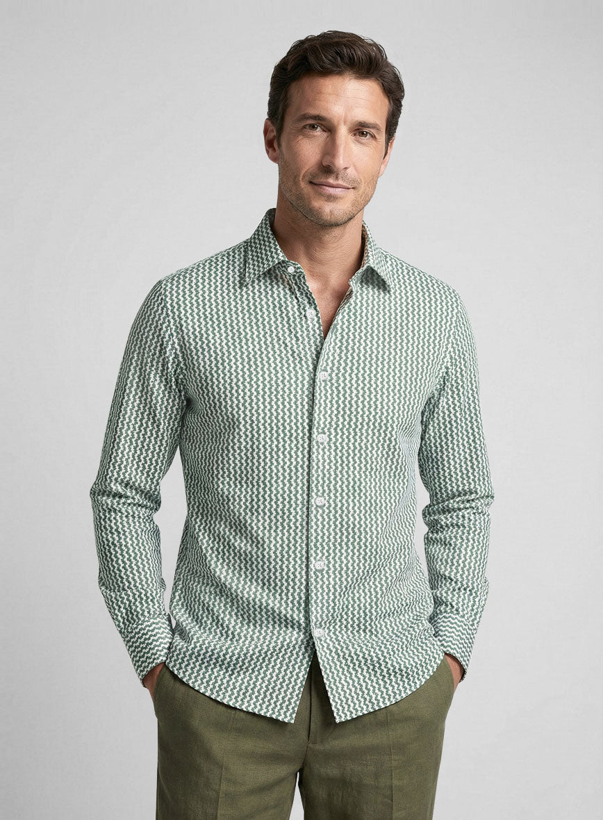 Mosaic Grid Cotton Shirt - StudioSuits