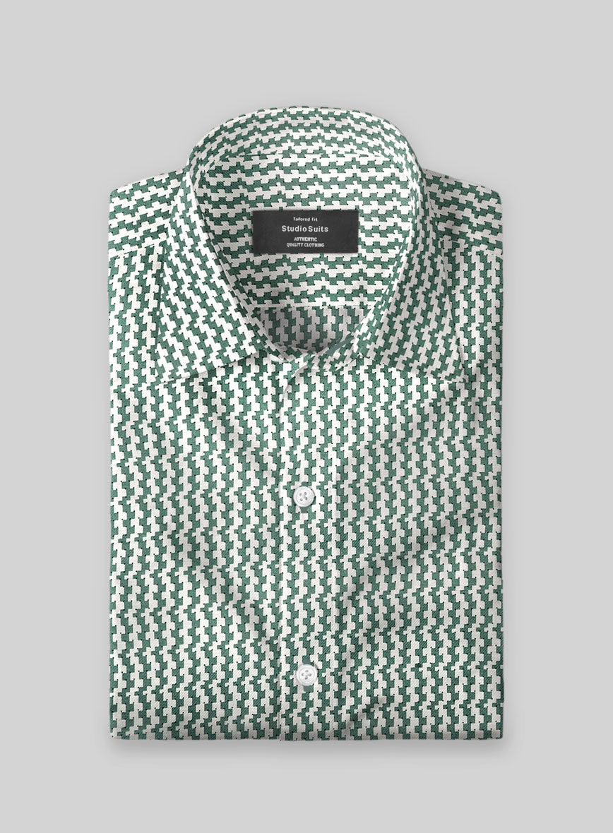 Mosaic Grid Cotton Shirt - StudioSuits
