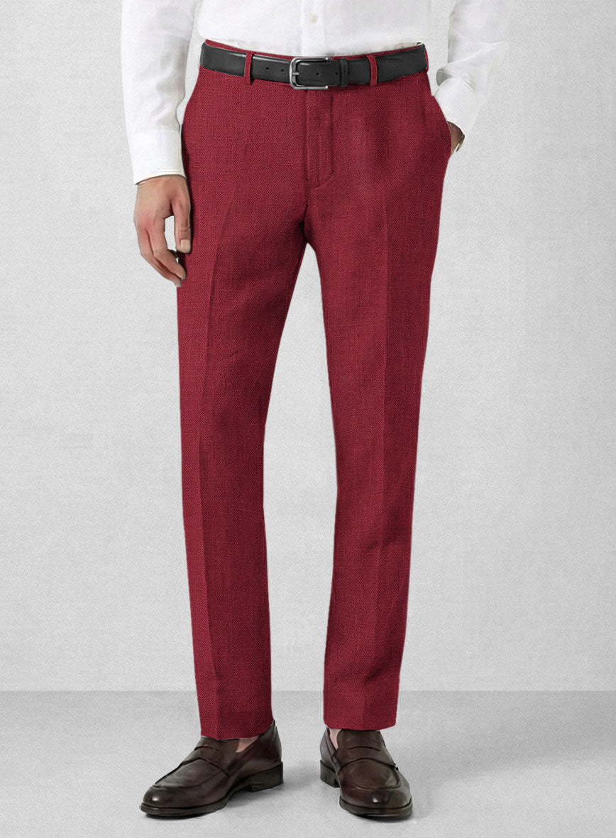 Moscow Maroon Linen Suit - StudioSuits