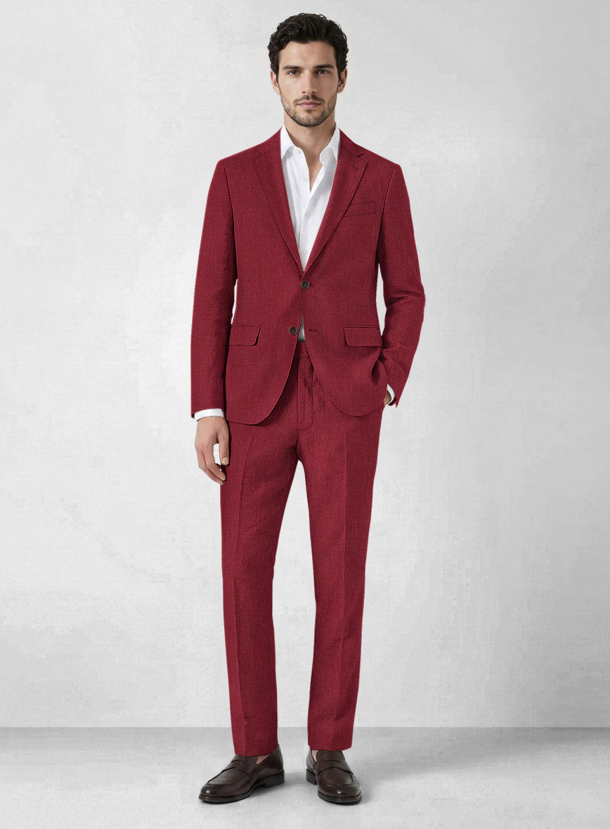 Moscow Maroon Linen Suit - StudioSuits