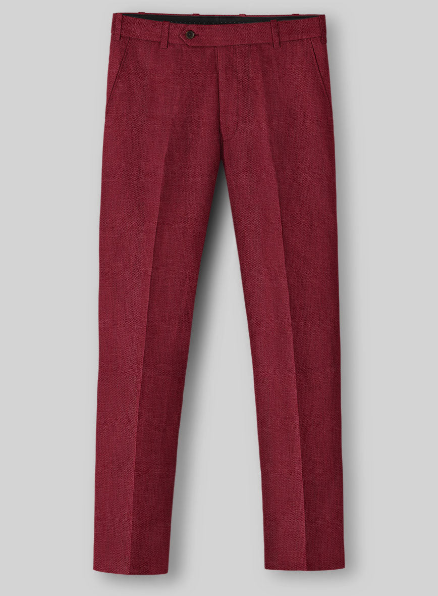 Moscow Maroon Linen Suit - StudioSuits