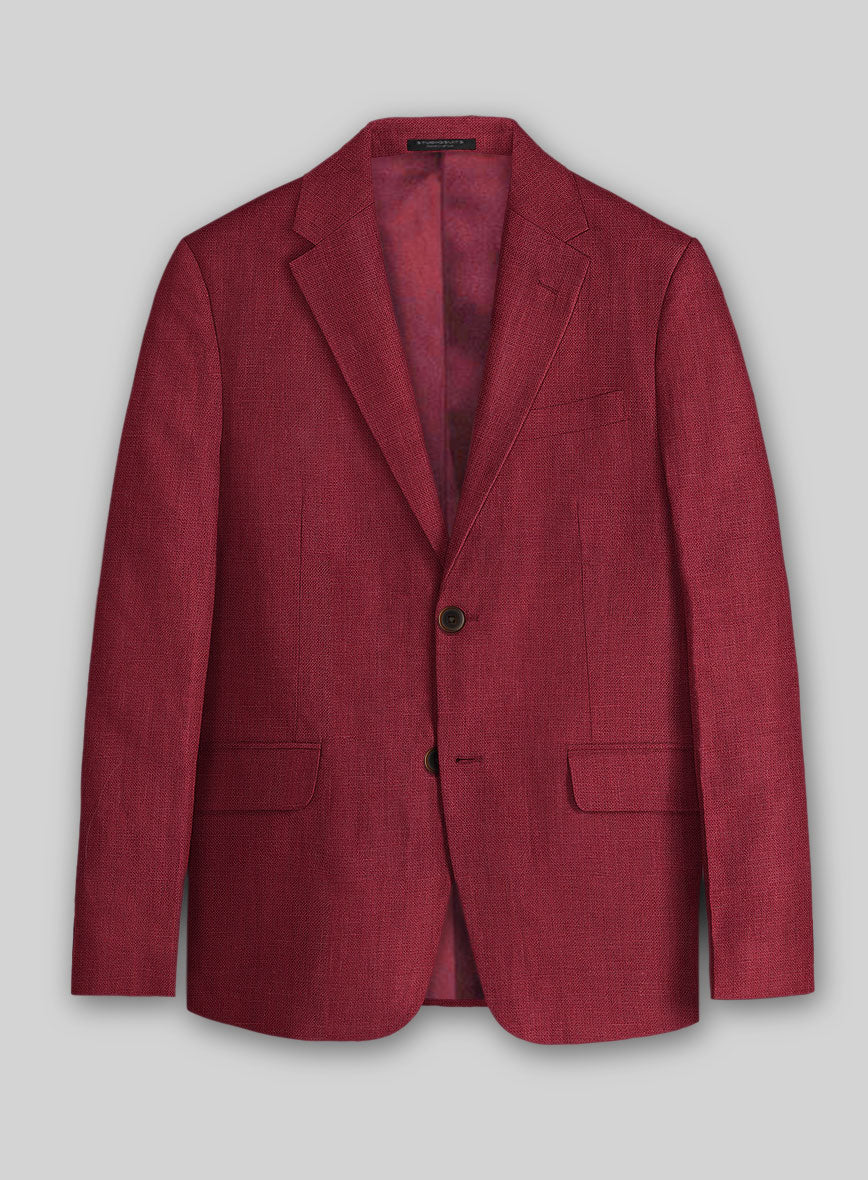 Moscow Maroon Linen Suit - StudioSuits
