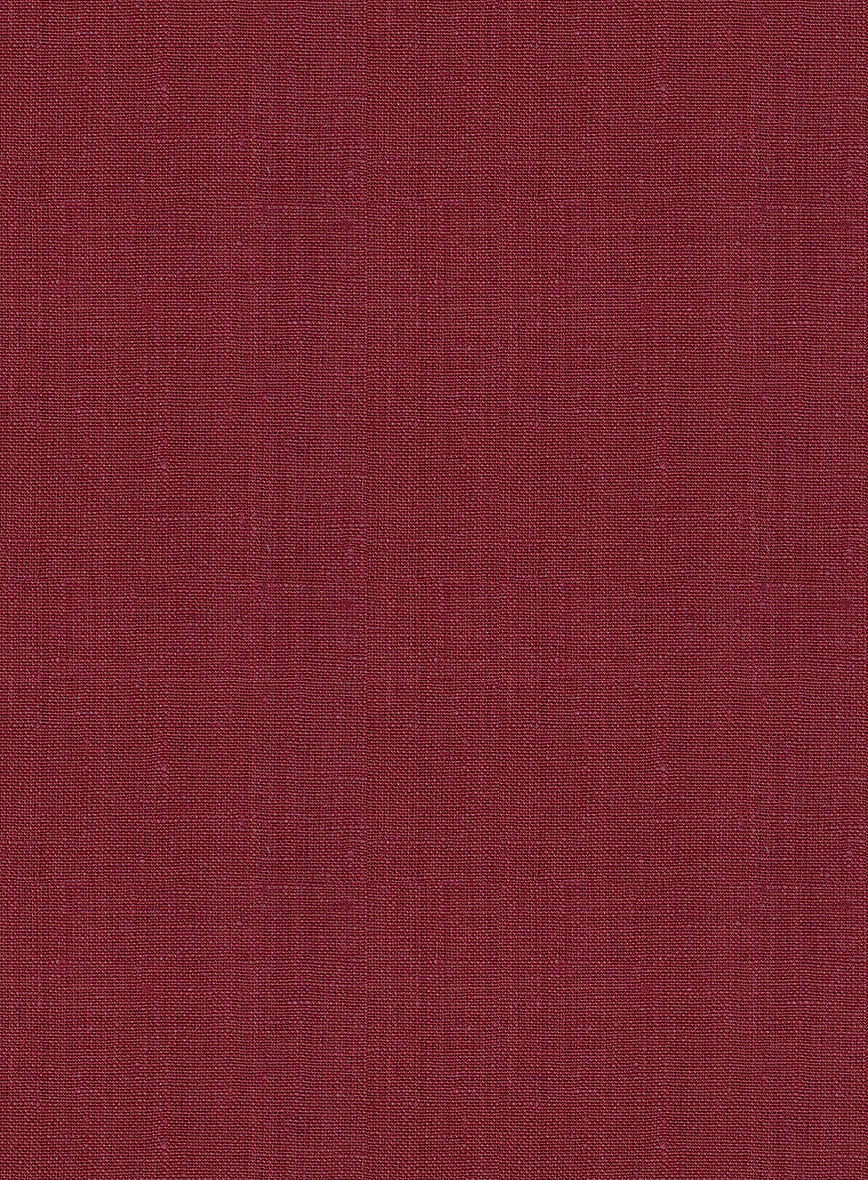 Moscow Maroon Pure Linen Highland Trousers - StudioSuits