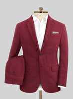 Moscow Maroon Pure Linen Suit - StudioSuits