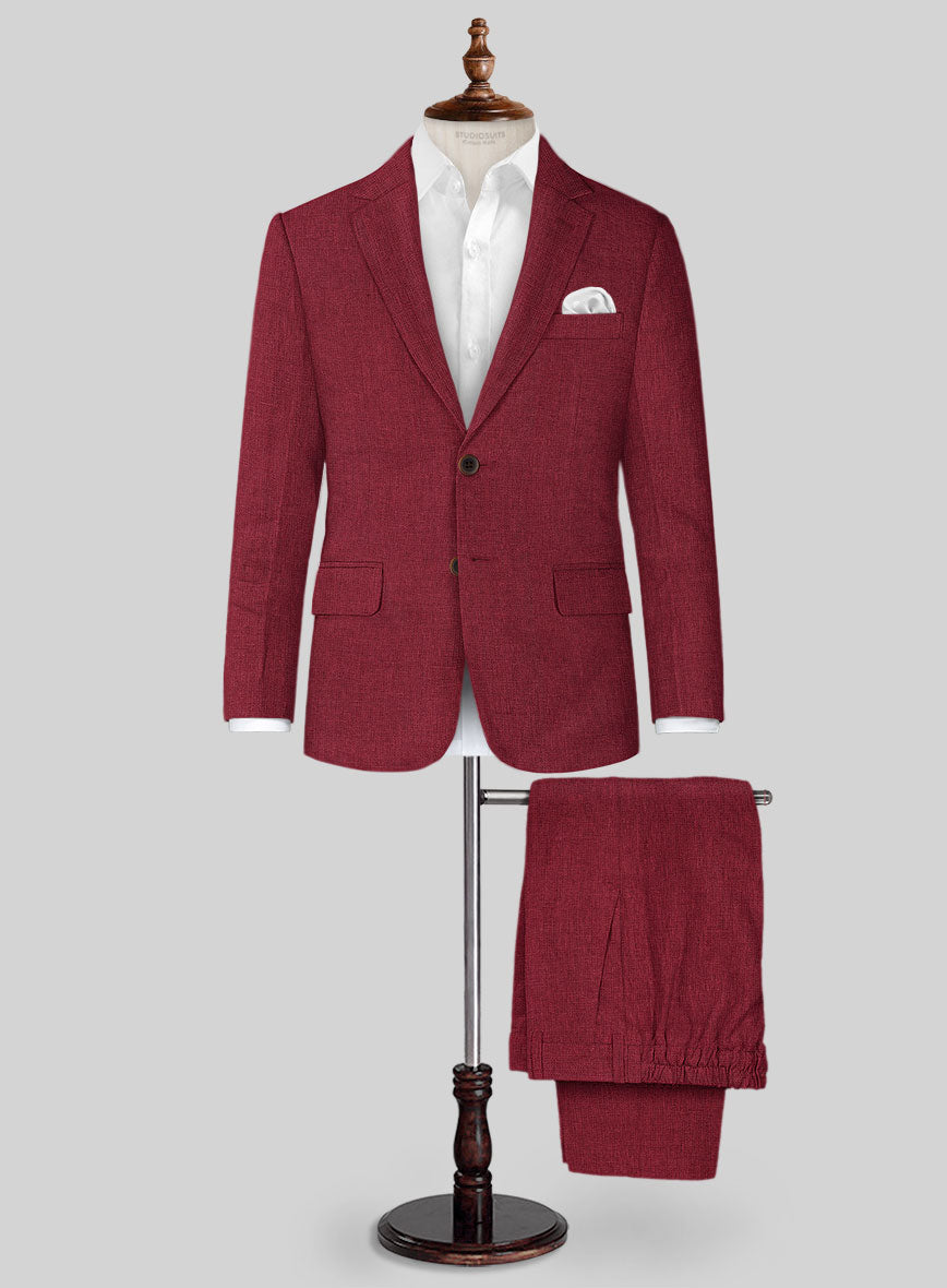 Moscow Maroon Linen Boys Suit - StudioSuits