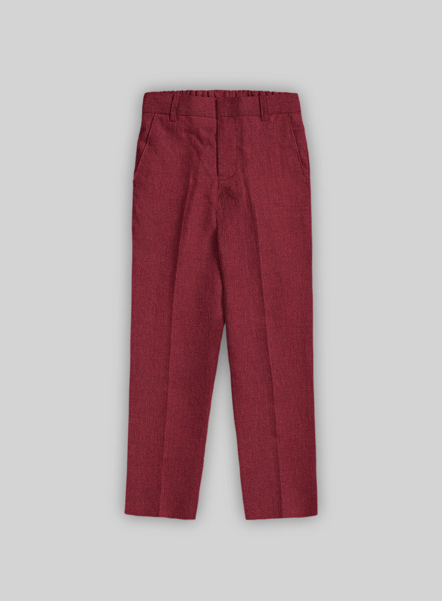 Moscow Maroon Linen Boys Suit - StudioSuits