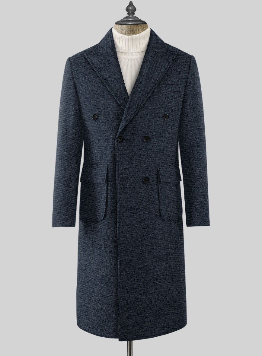 Musto Blue Heavy Tweed Overcoat - StudioSuits
