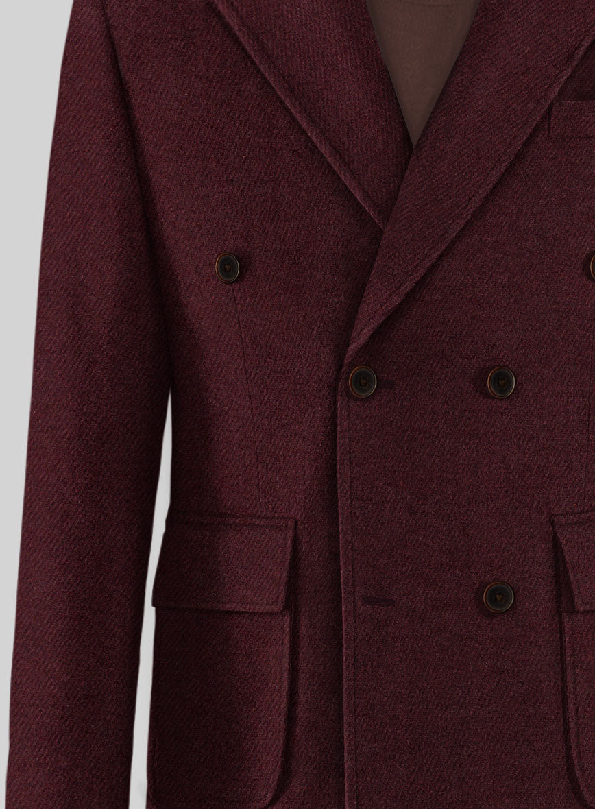 Musto Dark Wine Heavy Tweed Overcoat - StudioSuits