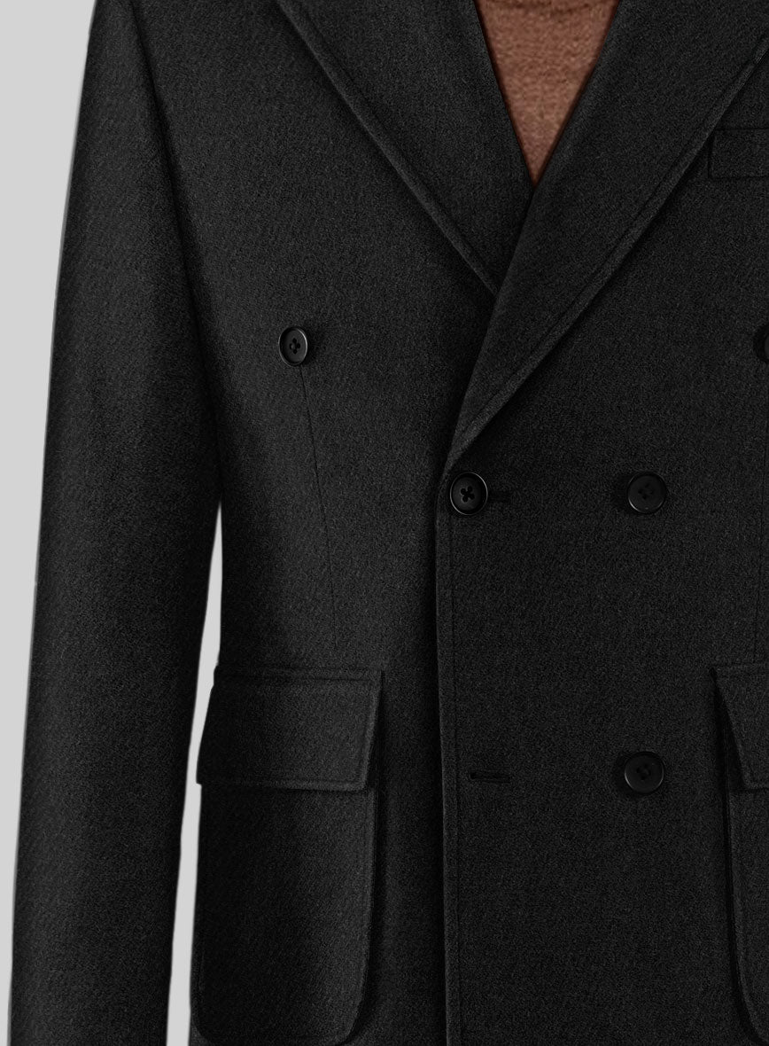 Musto Black Heavy Tweed Overcoat - StudioSuits